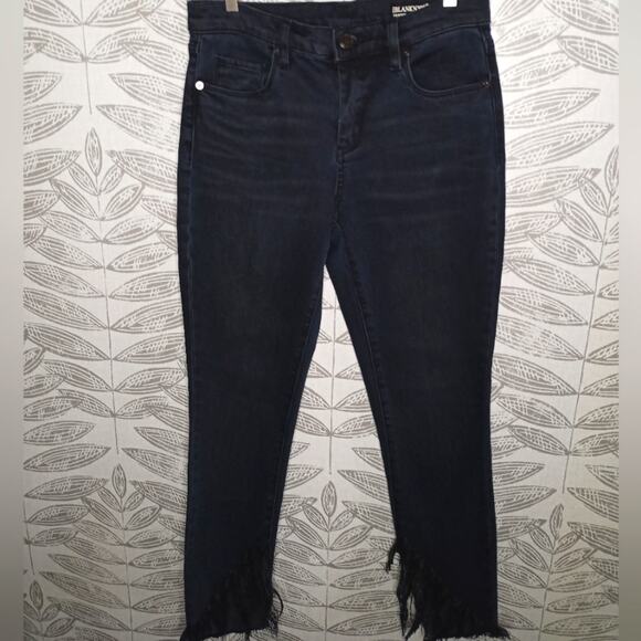 Blank NYC Jeans The Bond Ankle Slashed Raw Hem Dark Wash Revolve - Picture 1 of 7